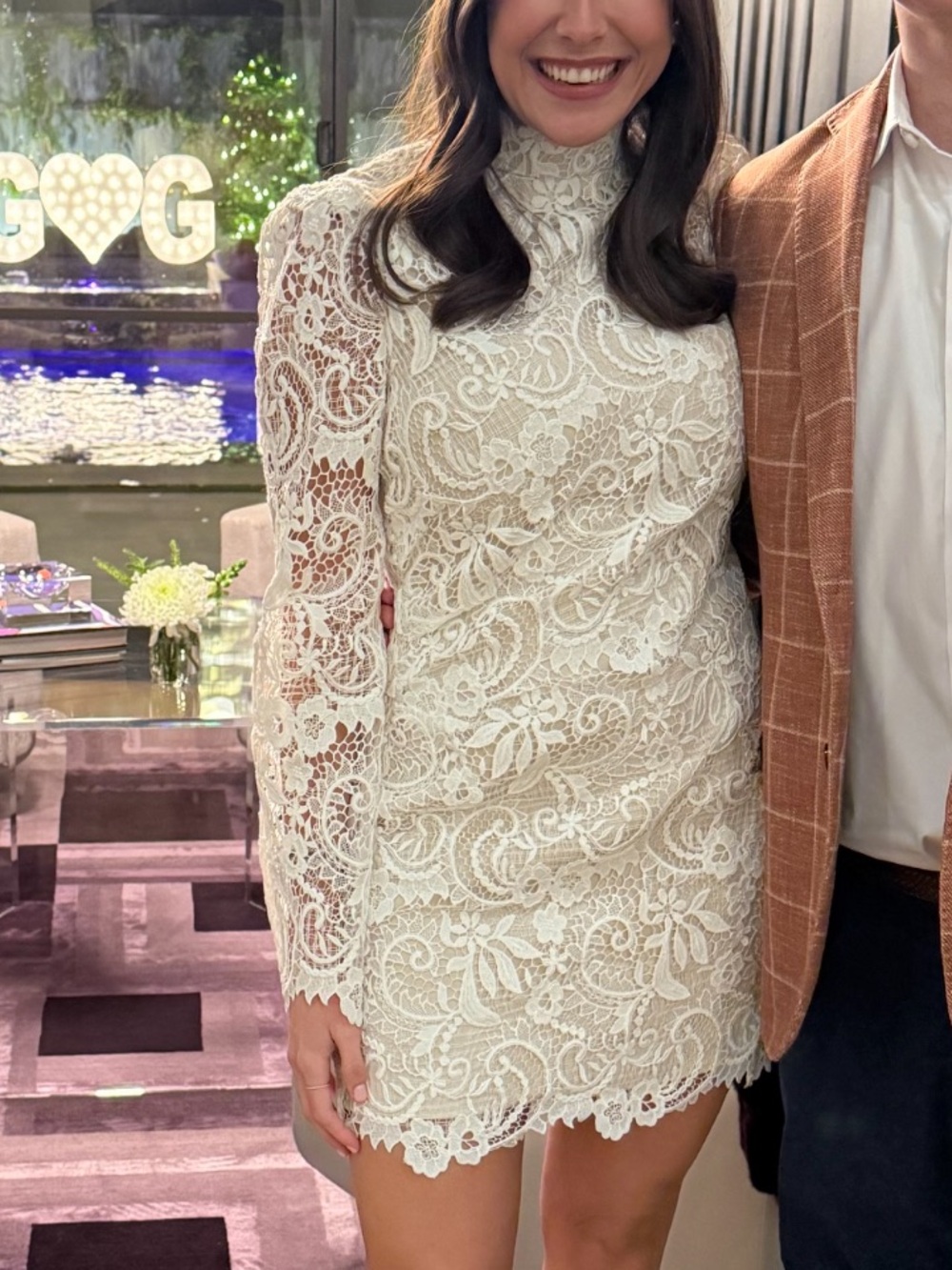 Elliatt White Lace Mini Dress